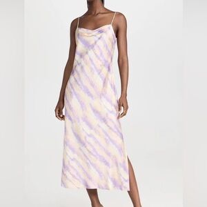 Vince Lavender and Cream Striped Slip Dress Size M
